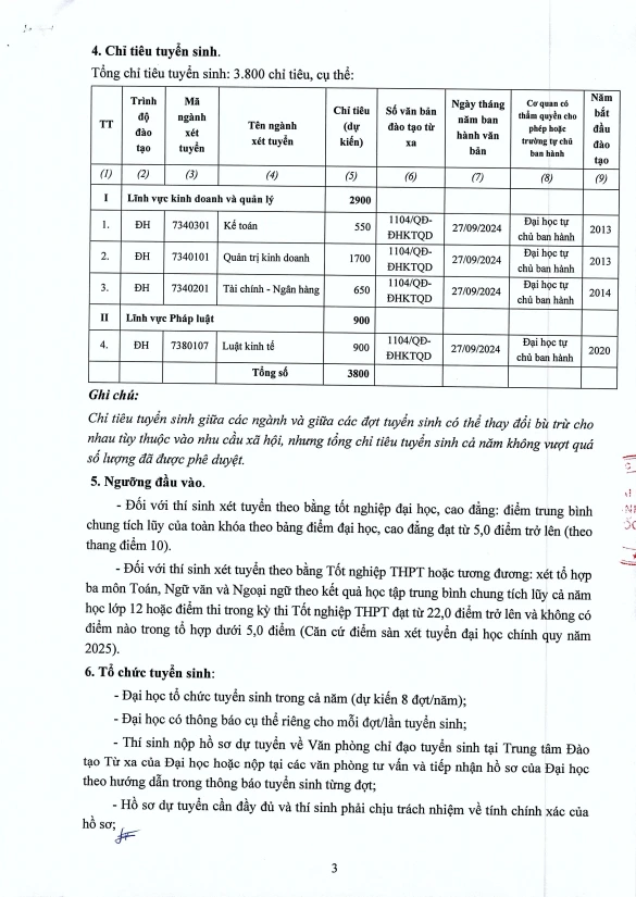 TH&Ocirc;NG B&Aacute;O TUYỂN SINH HỆ Đ&Agrave;O TẠO TỪ XA ĐẠI HỌC KINH TẾ QUỐC D&Acirc;N NĂM HỌC 2026 Trang 3