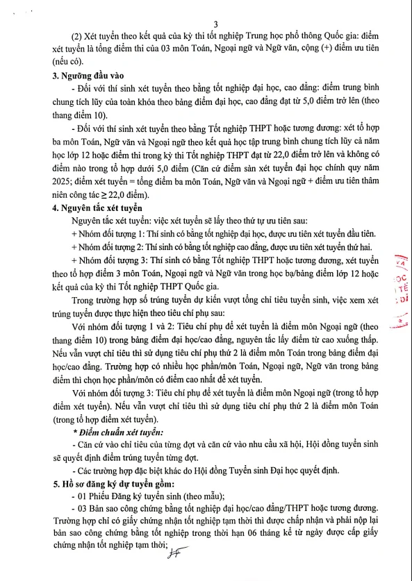 Y&ecirc;u cầu đầu v&agrave;o  Của Hệ Đ&agrave;o Tạo Từ Xa NEU