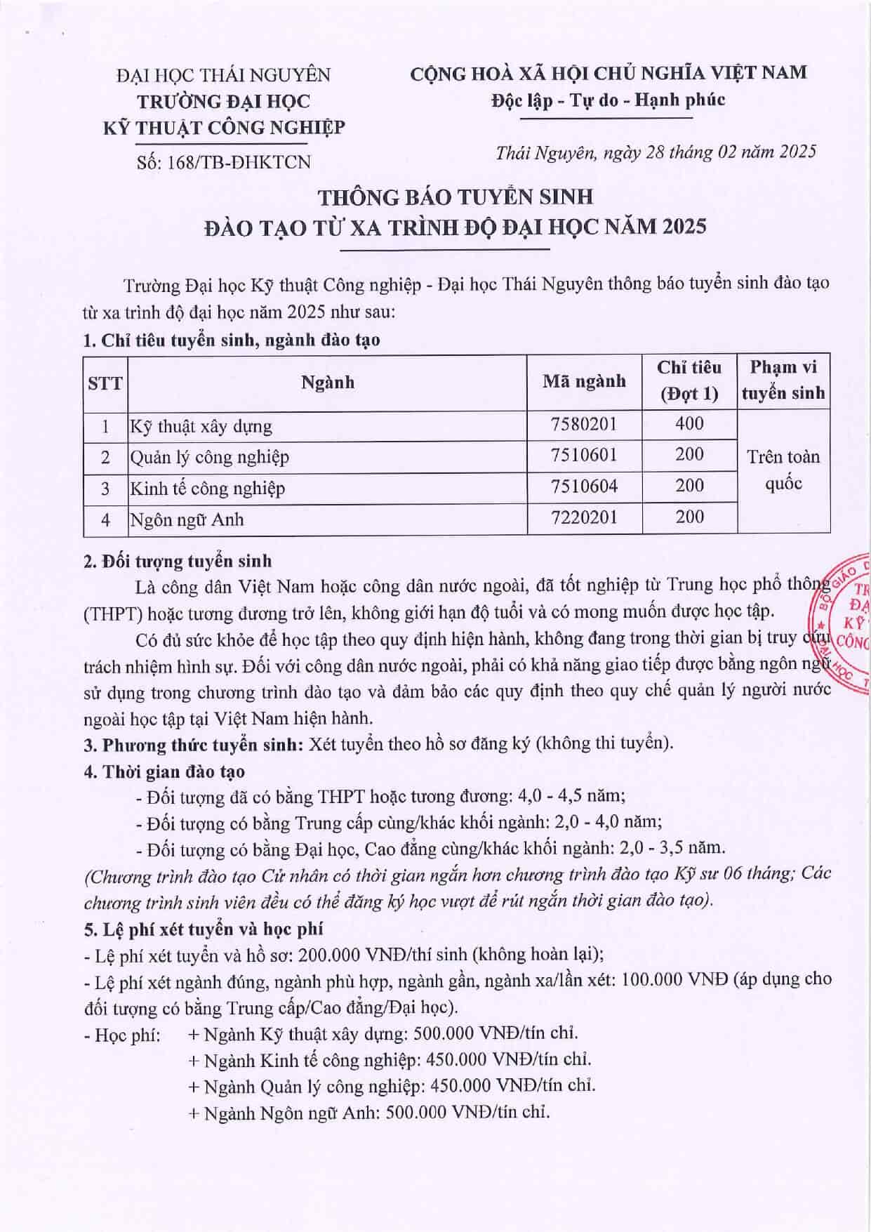 TRƯỜNG ĐẠI HỌC KỸ THUẬT CÔNG NGHIỆP TNUT