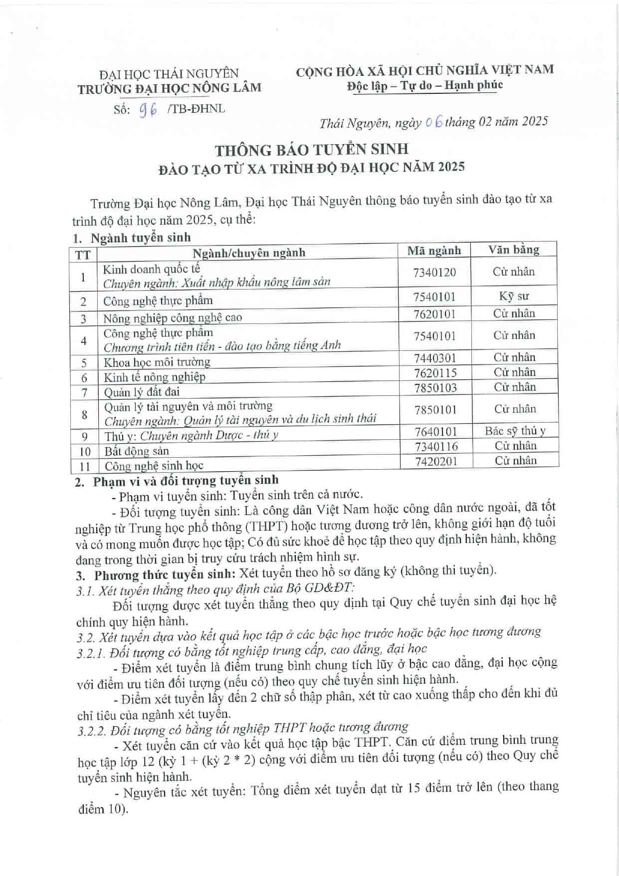 TRƯỜNG ĐẠI HỌC NÔNG LÂM THÁI NGUYÊN TUAF