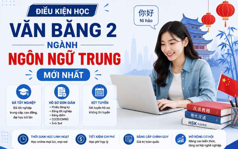 Điều kiện học văn bằng 2 ngành Ngôn ngữ Trung mới nhất