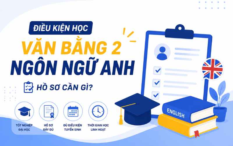 Điều kiện học văn bằng 2 ng&agrave;nh Ng&ocirc;n ngữ Anh