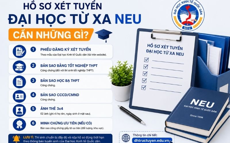 Hồ sơ xét tuyển Đại học từ xa NEU cần những gì?