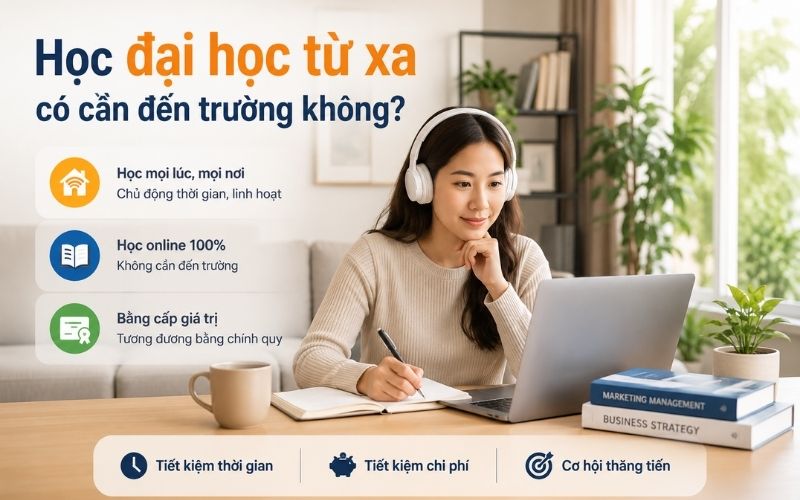 Học đại học từ xa có cần đến trường không? Lịch học ra sao?