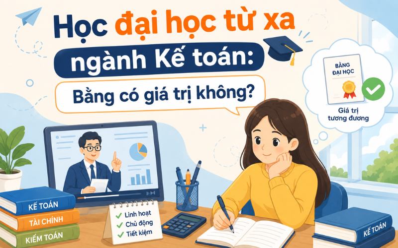Học đại học từ xa ngành Kế toán: Bằng có giá trị không?