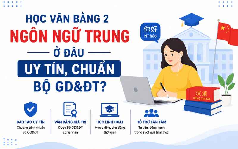 Học Văn bằng 2 Ngôn Ngữ Trung ở đâu uy tín, chuẩn bộ GD&ĐT