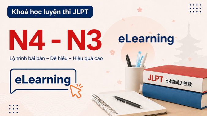 Khóa học luyện thi JLPT N4 và N3 (Tự học online 100%)