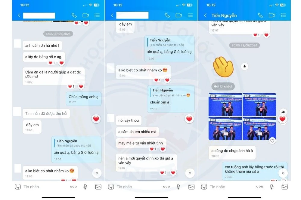 Những tin nhắn nhỏ, nhưng l&agrave; dấu mốc lớn của người học